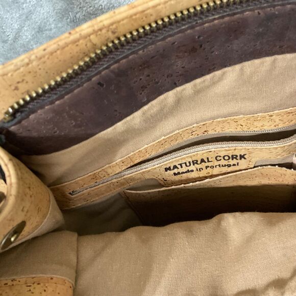 Eve Natural Cork Tote Bag Portugues Bora HandBag Waterproof 13”x15” - Picture 9 of 16